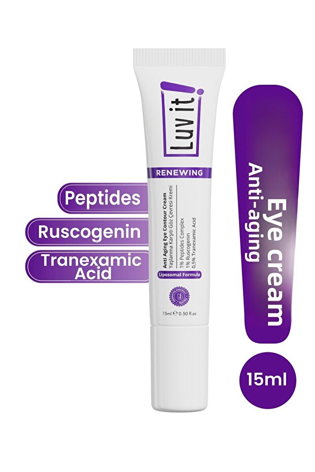 Anti-Aging under Eye Dark Circles Anti-Puffiness Eye Contour Cream (Peptides-Ruscogenin-Tranexamic Acid) 15ml