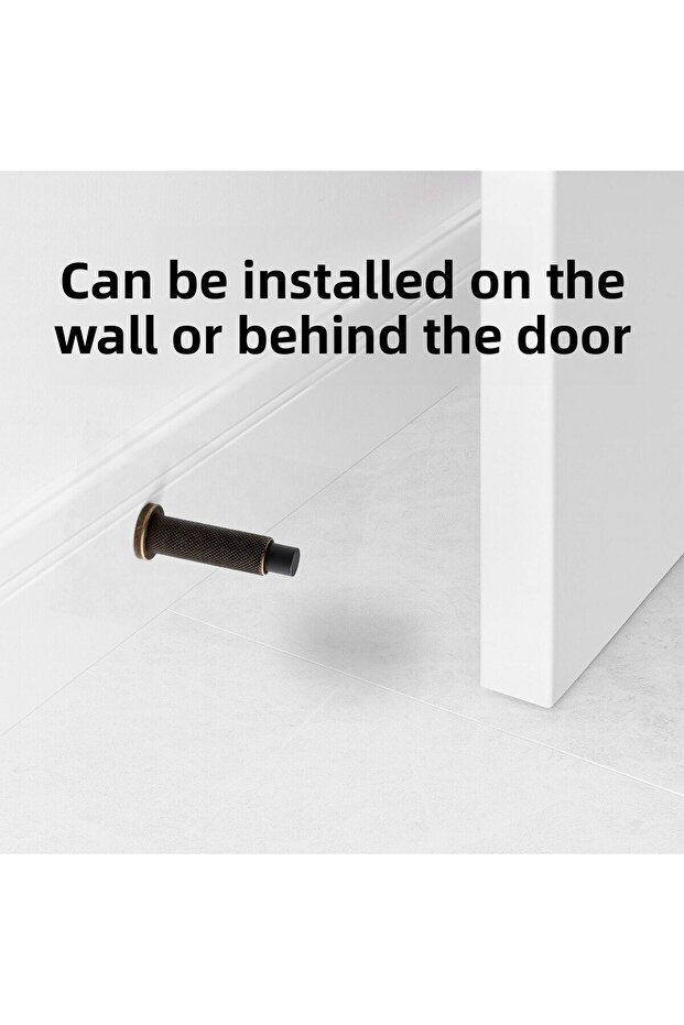 Door Stopper Buffer Antique Yellow Screw-In Metal Handle Holder Door Back Wall Handle Stop Wedge - 2