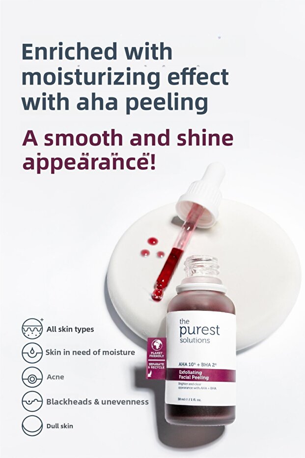 Aha 10% + Bha 2% containing - rEvitalizing and SKin TonE Equalizing rEd Peeling SKin SErum 30 Ml - 2