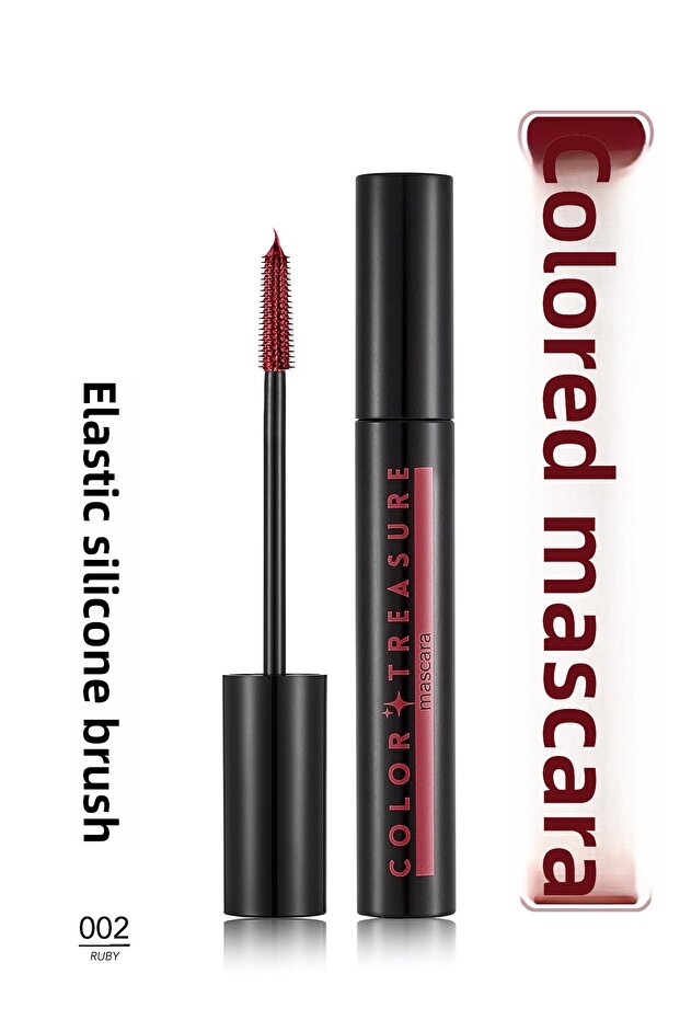 Color Treasure Volumizing & Highly Pigmented Color Mascara (002 Ruby) 8682536100359 - 1
