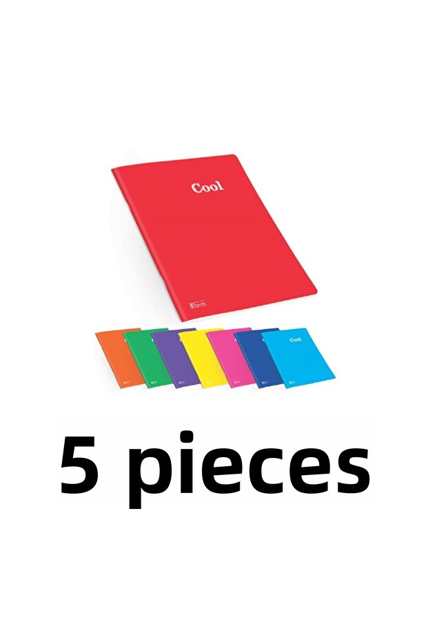5 Pcs A4 80 Yp.Lined Pp Kp. Stitched Cool Notebook