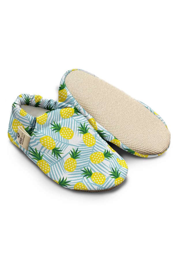 ,Non-Slip Sole,Organic Cotton Home Nursery Booties Yellow Pineapple Organic Cotton Nursery-Home Booties