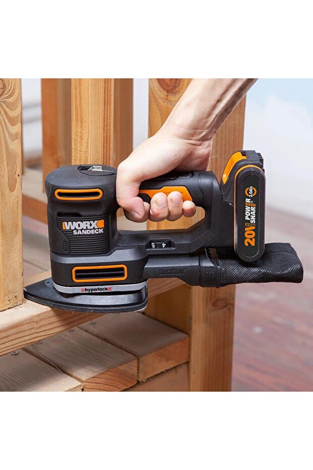 WX820 20Volt 2.0Ah. Li-ion Profesyonel Devir Ayarlı Çok Amaçlı Şarjlı Zımpara - 4