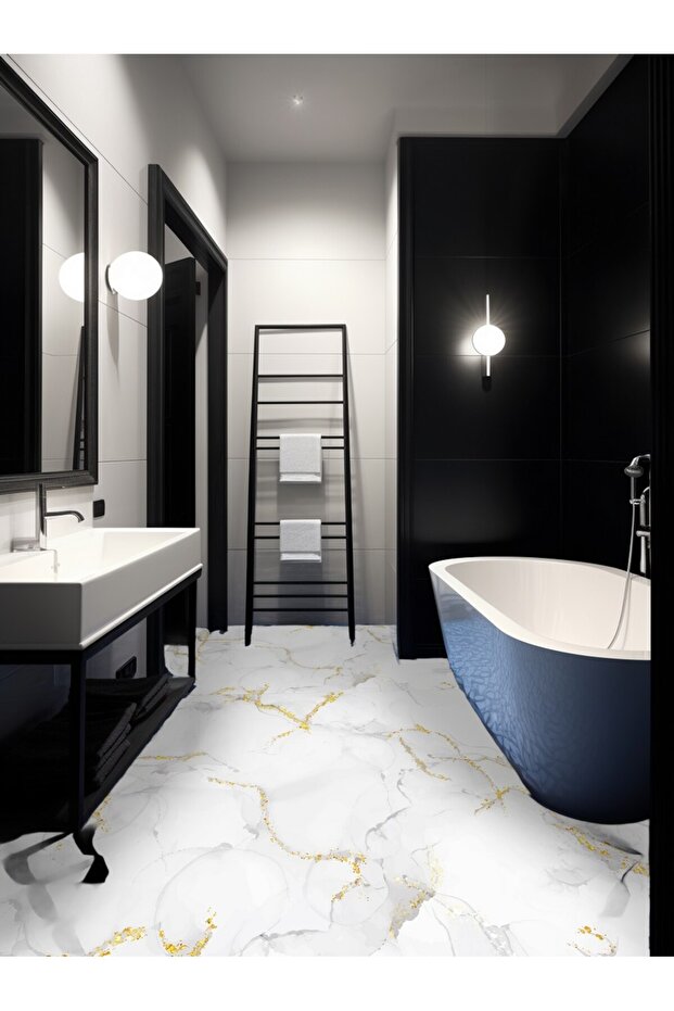 CodeK-15 Kendinden Yapışkanlı FOLYO KARO Suya Dayanıklı Mutfak Banyo Zemin Kaplama 30x30 Cm(4 ADET) - 7