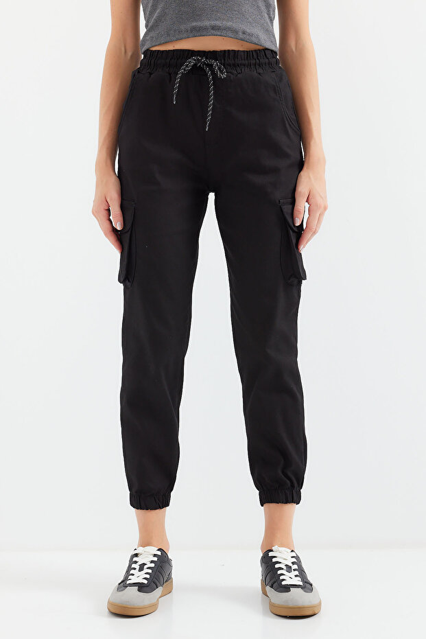 6667 Kargo Cepli Jogger Pantolon - Siyah - 3