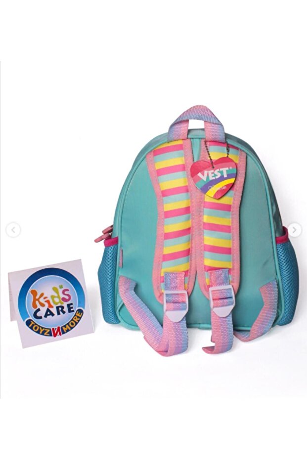 Unicorn Patterned Pink Turquoise Mini Backpack - 3