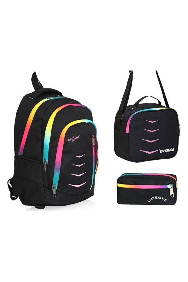 Nutritious Pencil Holder Daily and School Backpack Travel 3-Piece Bag Set Integrated 9956
