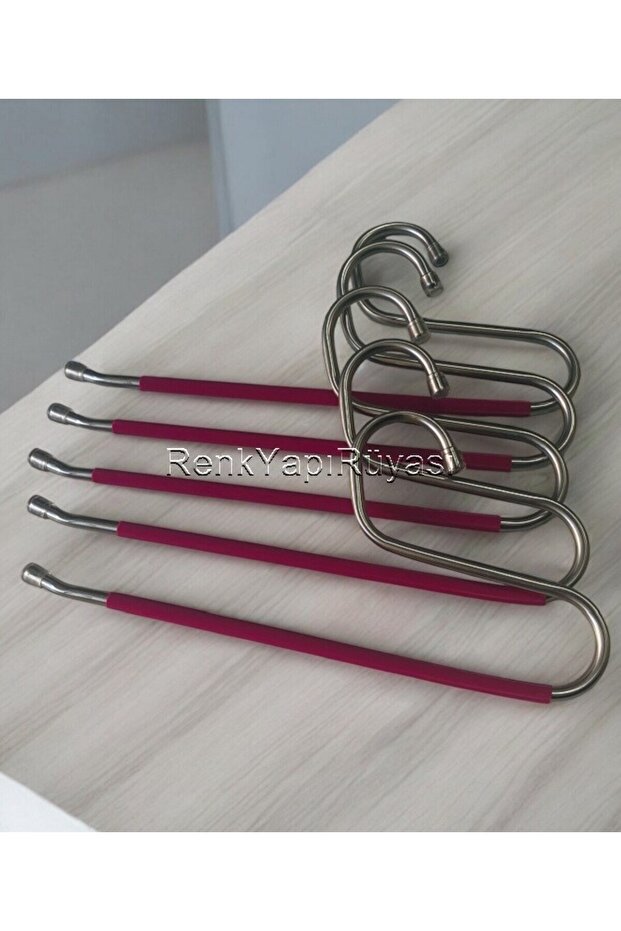 Pants Hangers, Hanger, Anti-Slip Silicone Coated Pants Hangers, 5 Pcs Hangers