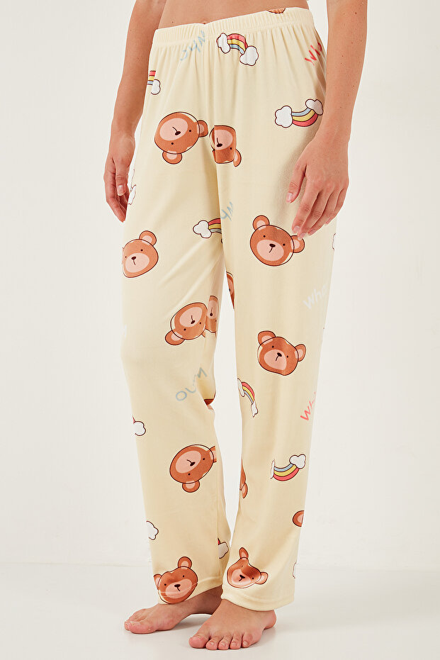 Desenli Regular Fit Bisiklet Yaka Uzun Kollu Pijama Takımı PİJAMA TAKIMI 65713312 - 4