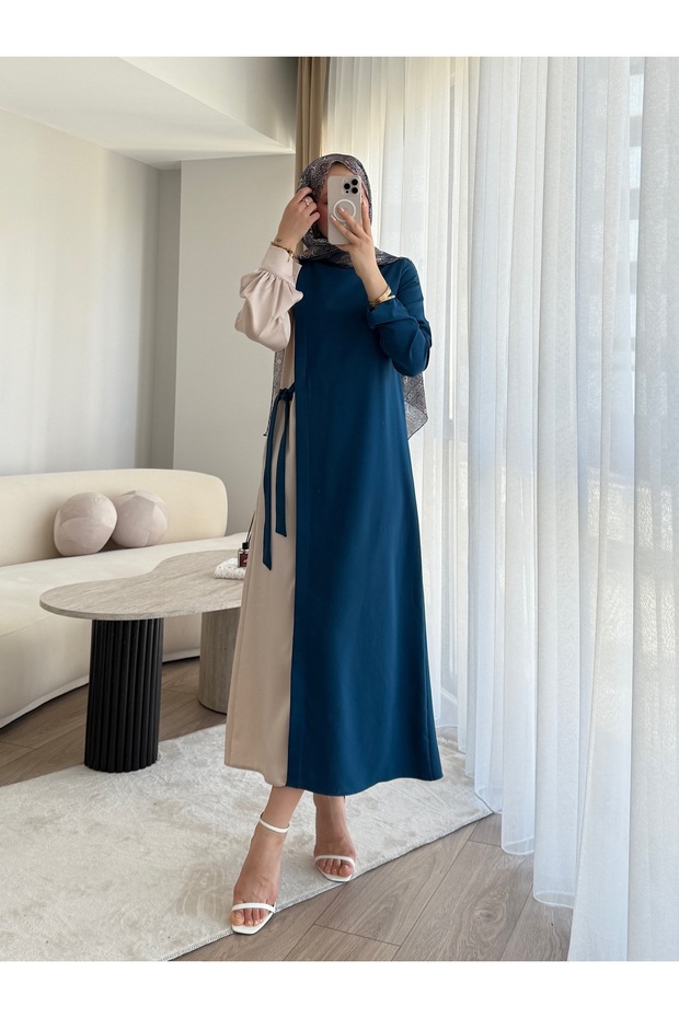 çift renkli elbise - 1