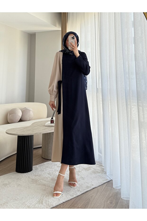 çift renkli elbise - 3