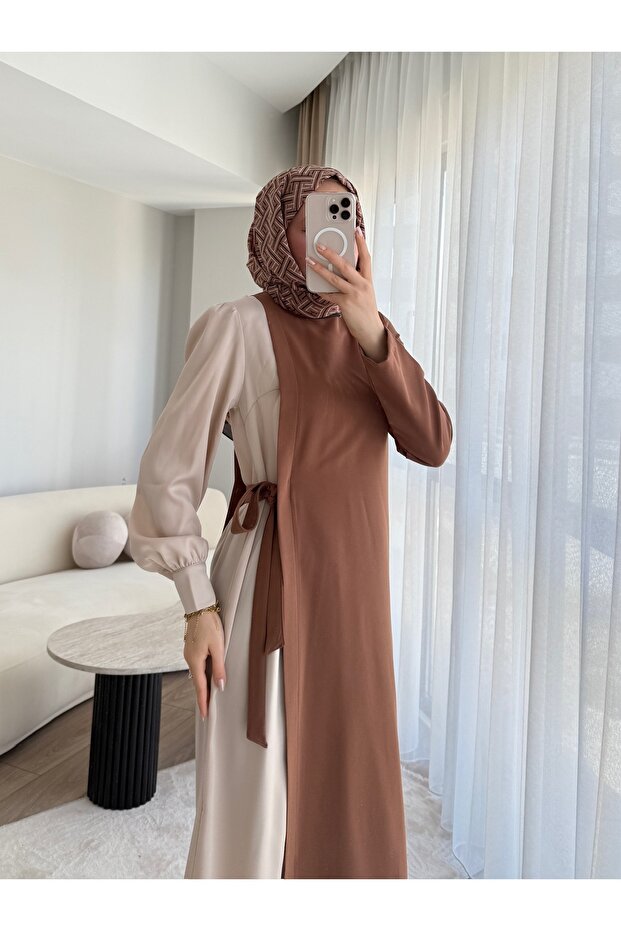 çift renkli elbise - 6