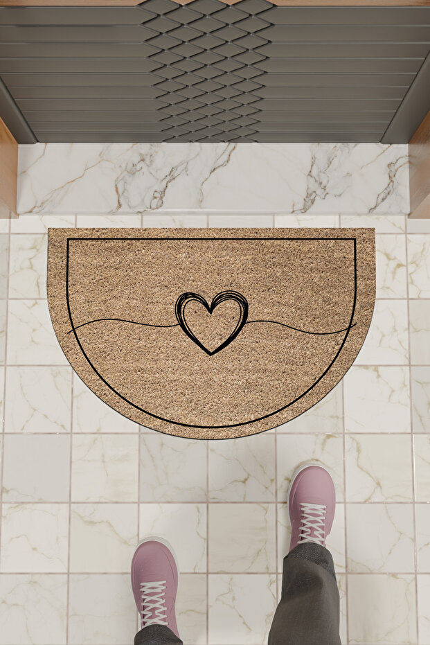 1Modern Digital Doormat Brown Heart Doormat - Front Door Mat