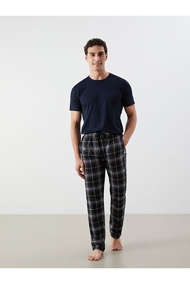 Shining Store'dan Işıltılı Seçimler | Standart Kalıp Ekose Erkek Pijama Alt - 1