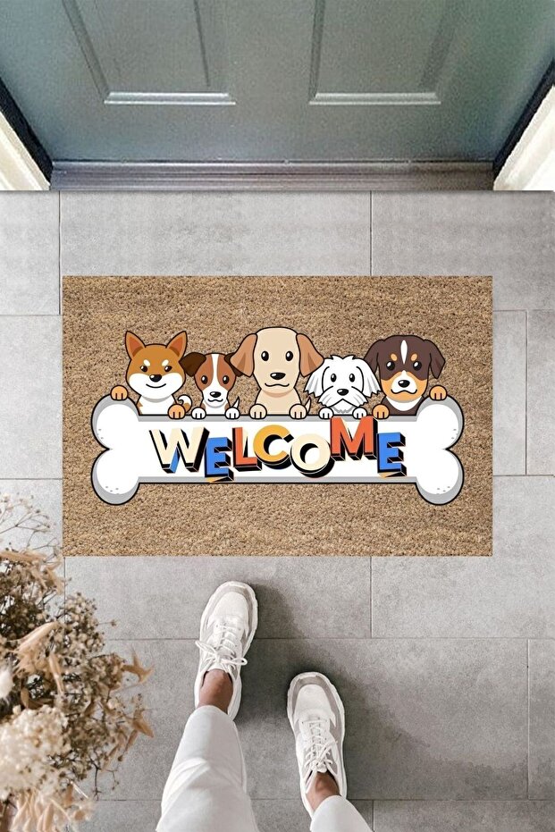 1Modern Print - Welcome Dogs - Welcome Doormat for Front Door
