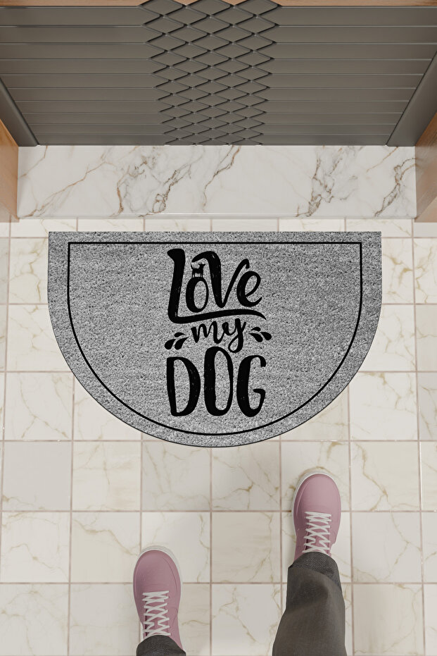 1Modern Digital Doormat Grey Love My Dog Doormat - Front Door Mat