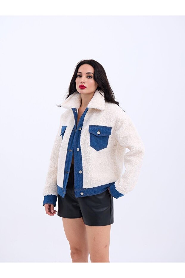 Kot Detaylı Mont - Ekru - 2