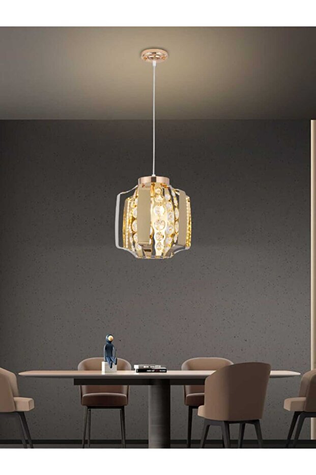 ثريا LED حديثة 6207 - مصباح معلق 60 واط مع 3 أوضاع إضاءة وطول قابل للتعديل 80 سم