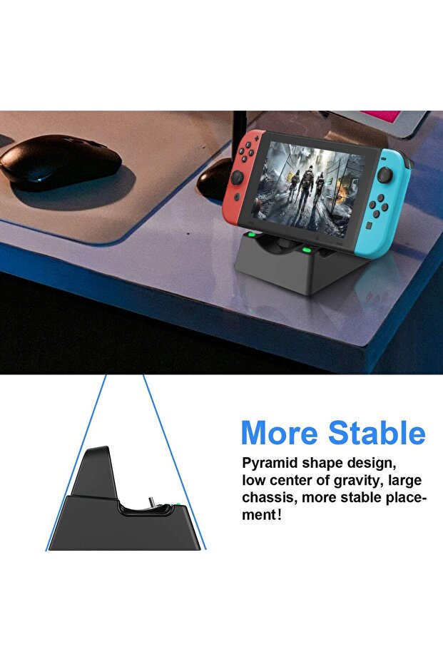 Charging Dock Compatible Nintendo Switch 9.4X7.8X7.3Cm Usb C Charging Stable Power Output Compact - 7