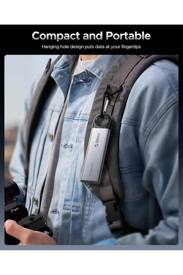 1TB External SSD Up to 1050MB/s, Hanging Hole Design Portable Solid State Drive, USB C&A 2 in - 5