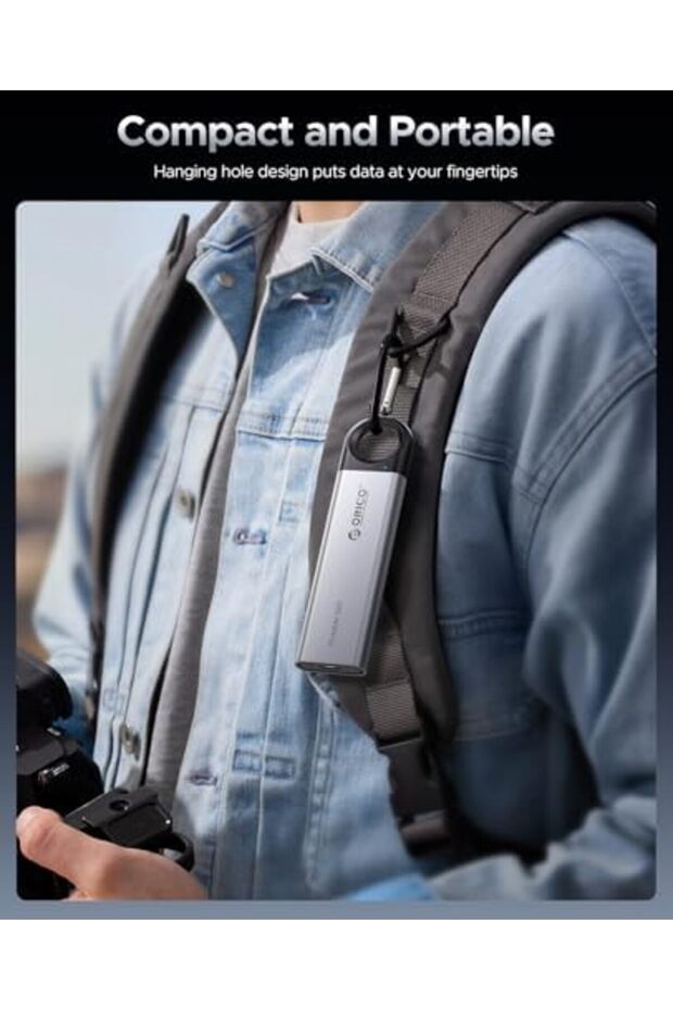 1TB External SSD Up to 1050MB/s, Hanging Hole Design Portable Solid State Drive, USB C&A 2 in - 6
