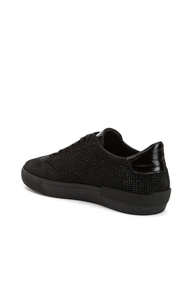 Siyah Kadın Süet Sneaker - 2