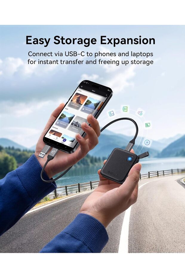 Portable SSD 1 TB with 2 in 1 USB C Cable, External Solid State Drives, Up to 460MB/s, Status - 3