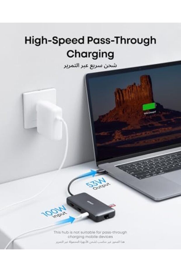 553 USB-C Hub: 8-in-1 Dock, Dual 4K HDMI, 1 Gbps Ethernet, 100W PD, SD Card Reader for MacBook - 8