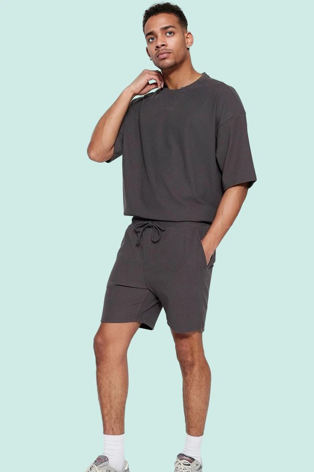 Men's Fashion Short Length Ottoman Woven Shorts Comfortable Fit Summer Shorts for Daily Wear