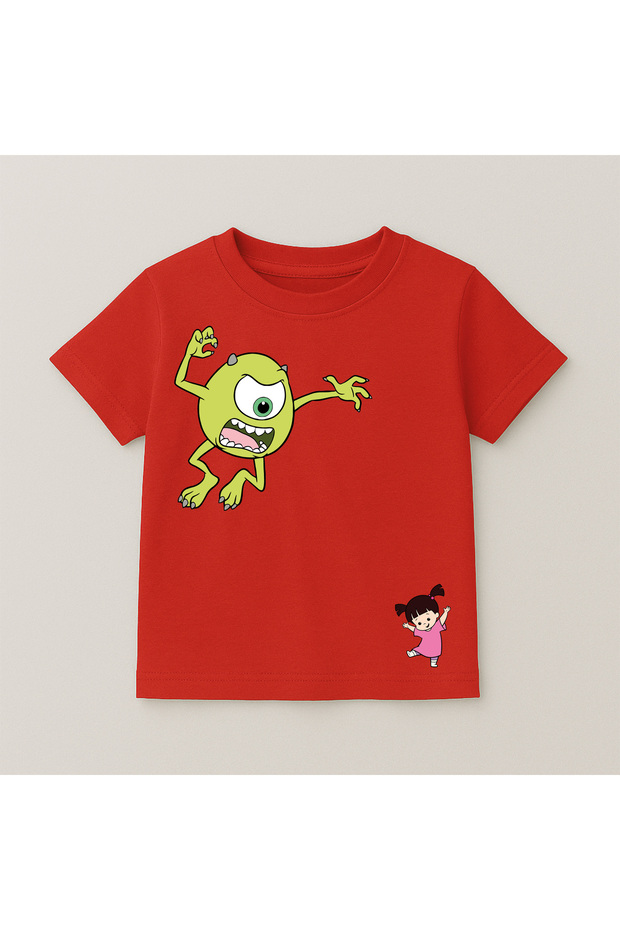 Monsters Crew Neck 100% Cotton Printed Short Sleeve Children's and Teenage T-Shirt