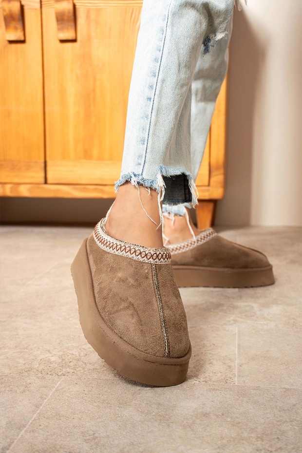 Tazzy Classic Süet Tüylü Kadın Bot - Vizon - 1