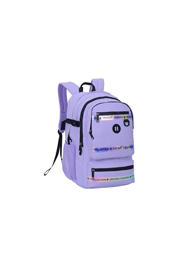 حقيبة ظهر 18 بوصة مع حافظة أقلام رصاص أرجوانية - 2