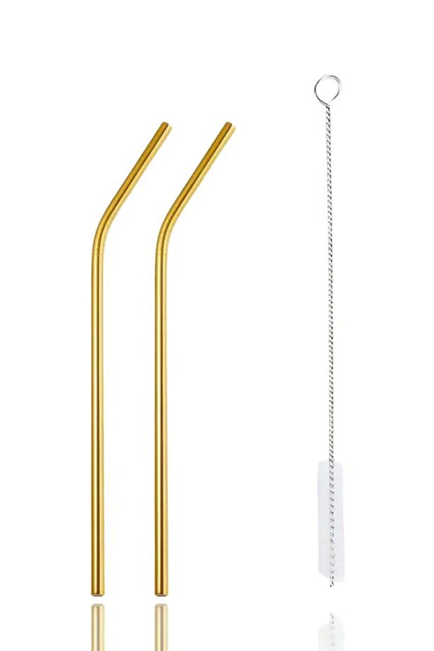 3 Pieces Metal Straws Stainless Steel Soft Drink Straw Stick Straw Cleaning Brush