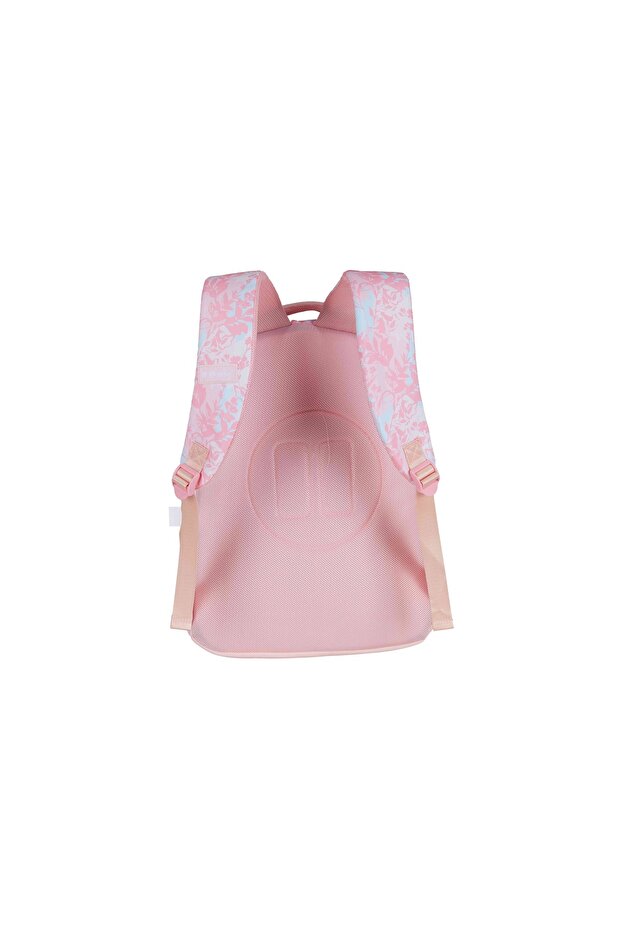 حقيبة ظهر 17 بوصة مع حافظة أقلام رصاص زهور وردية - 4