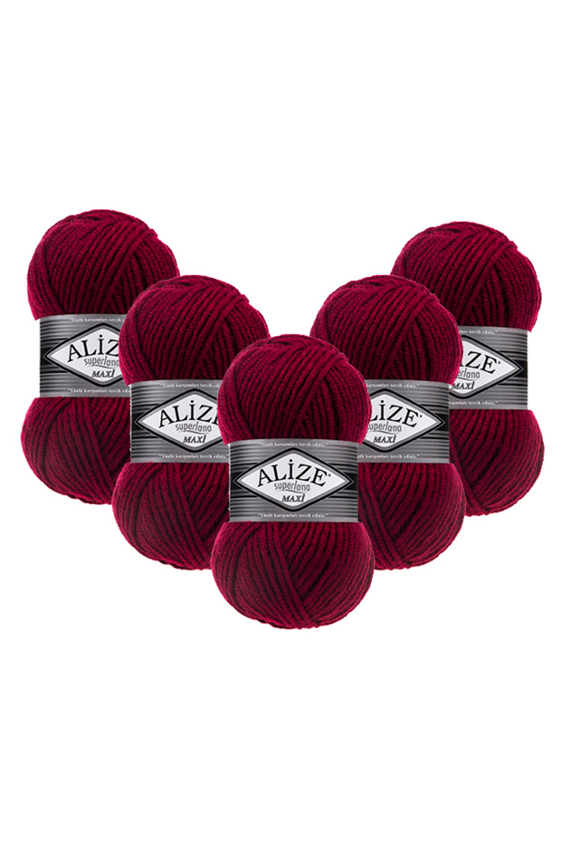 Superlana Maxi 5-Pack –390 -Thick Knitting Yarn for Winter Sweater Cardigan and Scarf