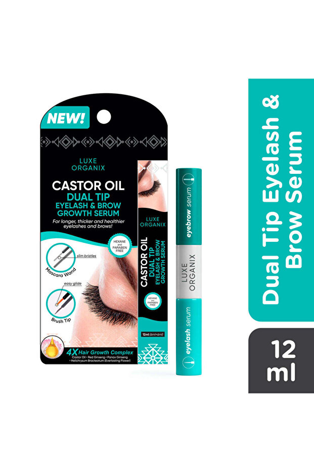 Castor Oil Dual Tip Eyelash and Eyebrow Growth Serum