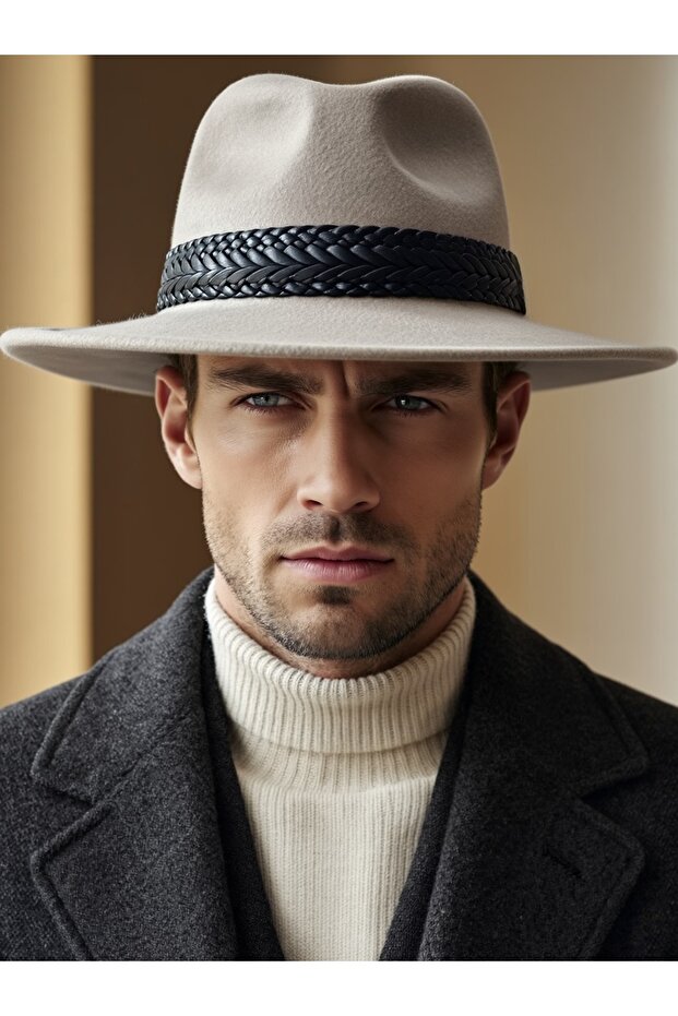 Men's Premium Fedora Hat – Knitted Band Detail