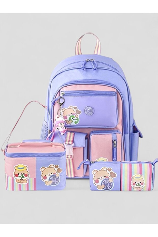Muggle 2214 Imported Product Top Quality Unisex Children's Triple Set Primary School Backpack