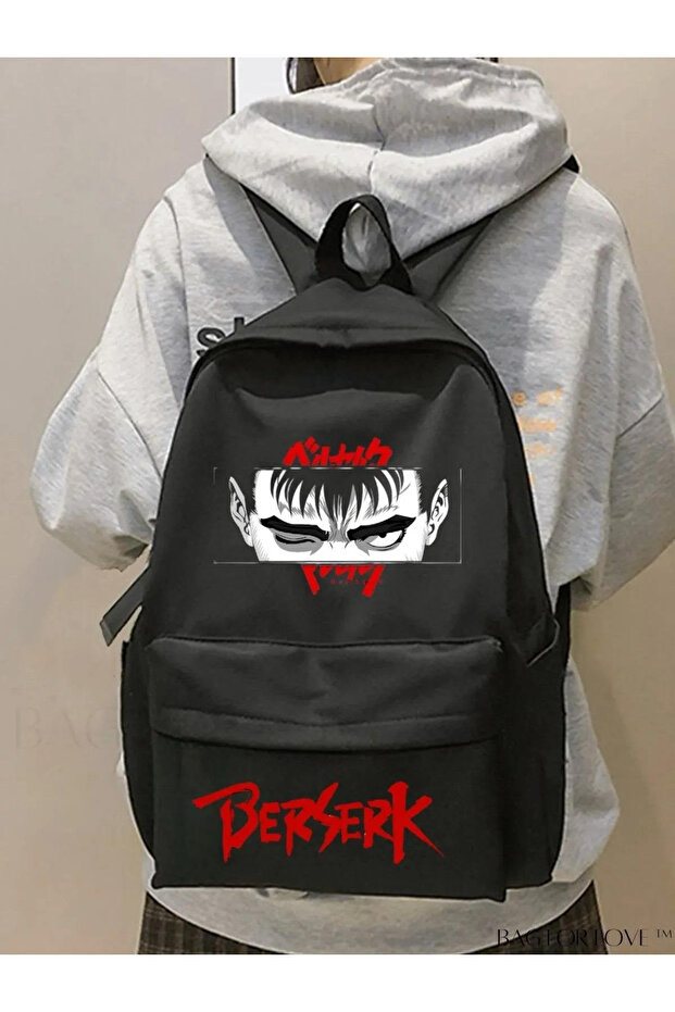 Red Berserk Eyes Double Printed School, Course, Course Backpack