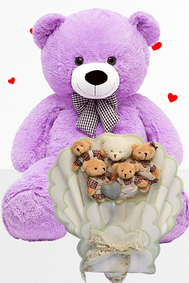 90 cm Teddy Bear Plush and Teddy Bear Bouquet with Clothes Valentine's Day Birthday Gift for Girlfriend