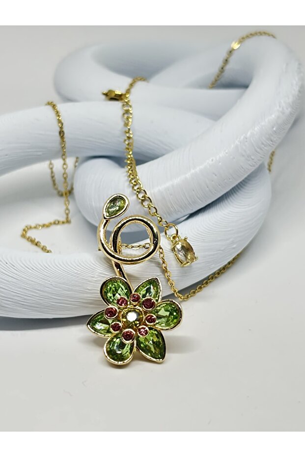 Çiçek Çelik Kolye - 1