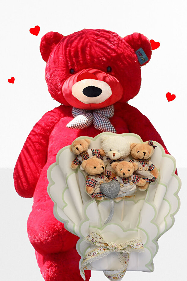 90 cm Teddy Bear Plush and Teddy Bear Bouquet with Clothes Valentine's Day Birthday Gift for Girlfriend