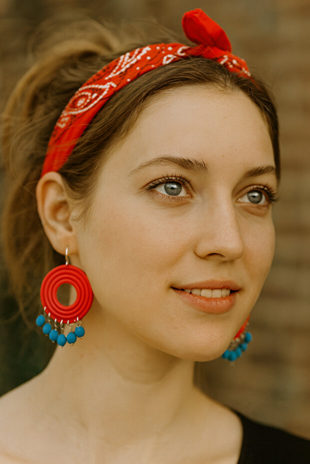 Camila Red & Blue Handmade Summer Earrings – Lu Atelier