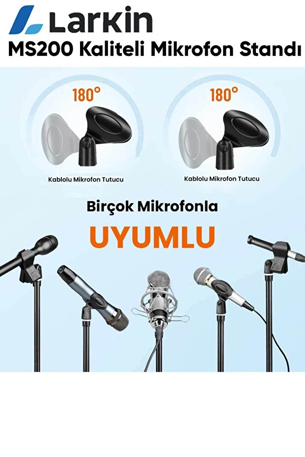 MS200 ÜST SEGMENT Profesyonel Mikrofon Standı Sehpası Ayaklığı (Taşıma Çantası ve Tutacaklı) - 5