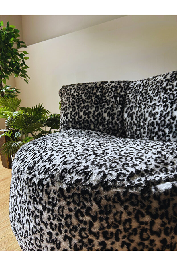 Koko Twist Puf Armut Koltuk Desenli Tüylü Puf Koltuk - 1