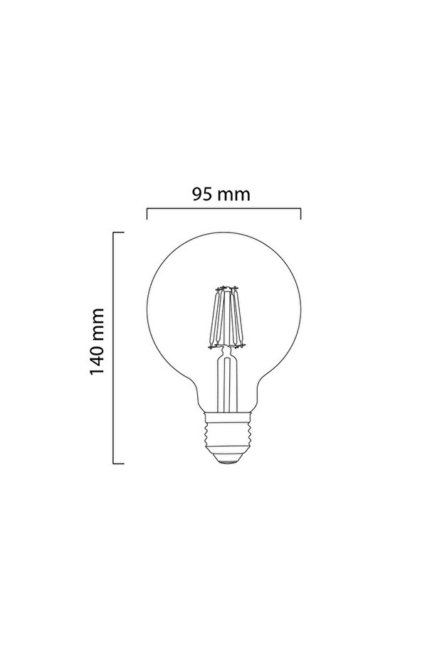 6 Watt G95 Rustik Led Ampul Bal Renk Cam Gün Işığı E27 Duylu - 3