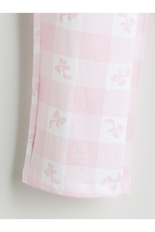 Bisiklet Yaka Kız Çocuk Pijama Takımı - 8