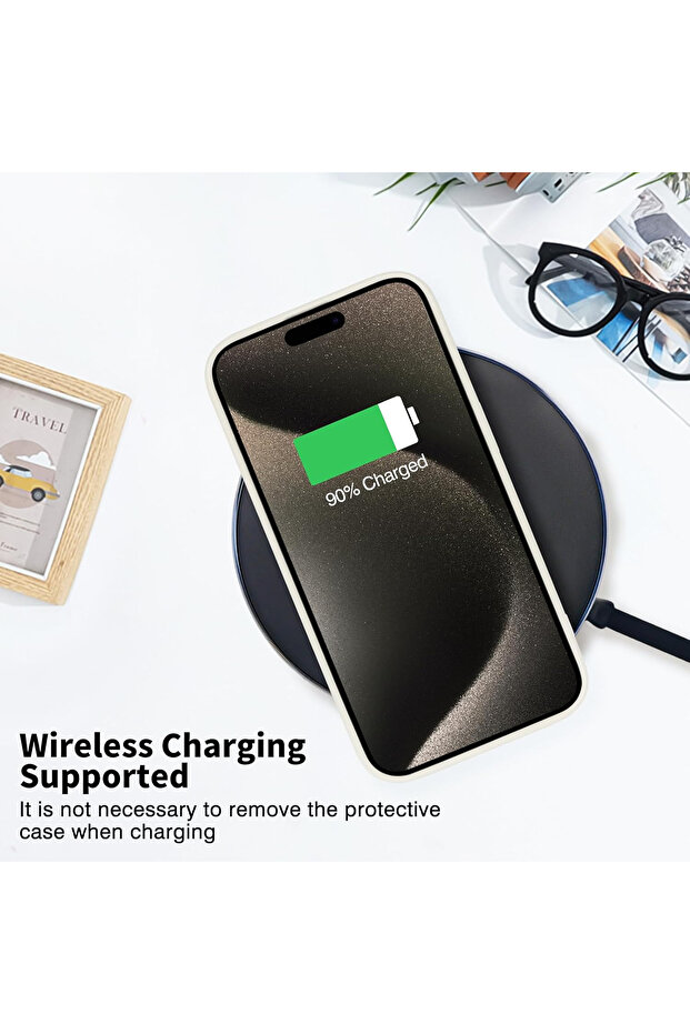 Case compatible with iPhone 15 Pro, anti-shock, thin, elastic, White - 7