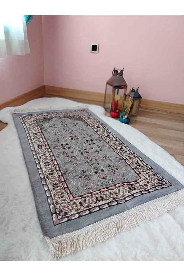 Şönilli Astarlı Hediyelik Seccade Seti - 2