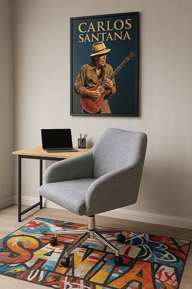 Rotary Berjer Çalışma Sandalyesi Ders Çalışma Koltuğu Döner Berjer Keten Kumaş (yükseklik Ayarlı) - 1